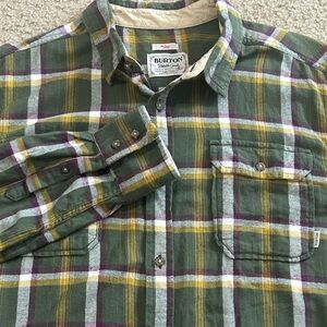 Burton Durable Goods Flannel Plaid Long Sleeve Shirt Men’s Large Multicolor